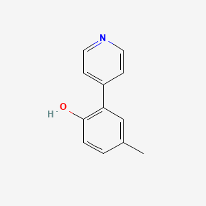 molecular formula C12H11NO B12076100 4-Methyl-2-pyridin-4-yl-phenol 