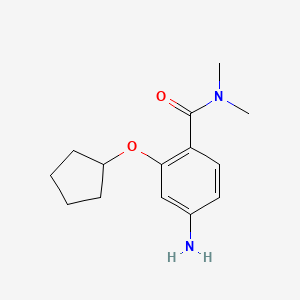 molecular formula C14H20N2O2 B12076195 4-Amino-2-(cyclopentyloxy)-N,N-dimethylbenzamide 
