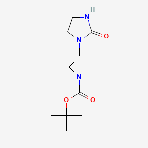 molecular formula C11H19N3O3 B12076296 Tert-butyl 3-(2-oxoimidazolidin-1-yl)azetidine-1-carboxylate 