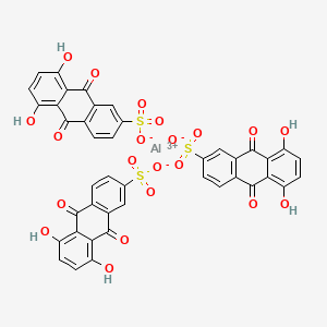 molecular formula C42H21AlO21S3 B12076301 Aluminium tris(9,10-dihydro-5,8-dihydroxy-9,10-dioxoanthracene-2-sulphonate) CAS No. 1328-05-8