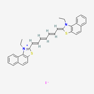 molecular formula C33H29IN2S2 B12076314 (2Z)-1-ethyl-2-[(2E,4E,6E)-7-(1-ethylbenzo[e][1,3]benzothiazol-1-ium-2-yl)hepta-2,4,6-trienylidene]benzo[e][1,3]benzothiazole;iodide 