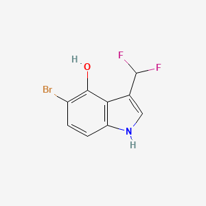 molecular formula C9H6BrF2NO B12076322 5-Bromo-3-(difluoromethyl)-1H-indol-4-OL 