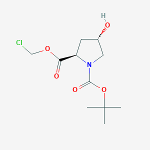 molecular formula C11H18ClNO5 B12076451 1-tert-Butyl 2-chloromethyl (2R,4S)-4-hydroxypyrrolidine-1,2-dicarboxylate 