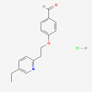 molecular formula C16H18ClNO2 B12076509 4-[2-(5-ethylpyridin-2-yl)ethoxy]benzaldehyde;hydrochloride CAS No. 856255-80-6
