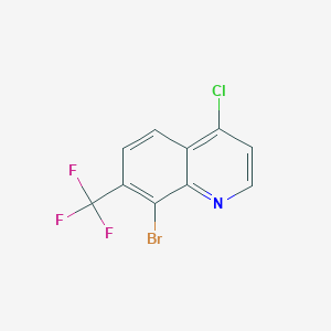 molecular formula C10H4BrClF3N B12076516 8-Bromo-4-chloro-7-(trifluoromethyl)quinoline 