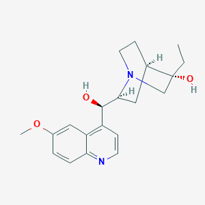 molecular formula C20H26N2O3 B1207652 (3S,4R,6S)-3-Ethyl-6-[(R)-hydroxy-(6-methoxyquinolin-4-yl)methyl]-1-azabicyclo[2.2.2]octan-3-ol CAS No. 78523-30-5