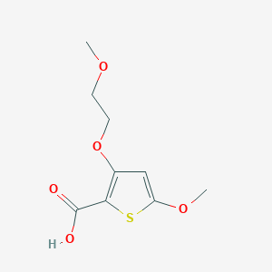 molecular formula C9H12O5S B12076630 5-Methoxy-3-(2-methoxyethoxy)thiophene-2-carboxylic acid 