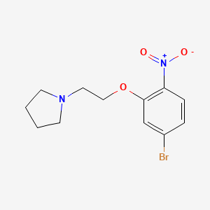 molecular formula C12H15BrN2O3 B12076634 1-(2-(5-Bromo-2-nitrophenoxy)ethyl)pyrrolidine 