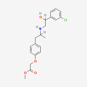 B1207668 Methyl 4-(2-(2-hydroxy-2-(3-chlorophenyl)ethylamino)propyl)phenoxyacetate CAS No. 91097-81-3