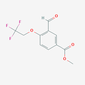 molecular formula C11H9F3O4 B12076691 Methyl 3-formyl-4-(2,2,2-trifluoroethoxy)benzoate 