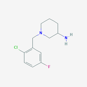 molecular formula C12H16ClFN2 B12076739 1-(2-Chloro-5-fluorobenzyl)piperidin-3-amine 