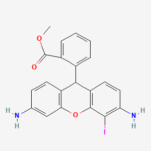 molecular formula C21H17IN2O3 B1207681 methyl 2-(3,6-diamino-4-iodo-9H-xanthen-9-yl)benzoate CAS No. 109282-63-5