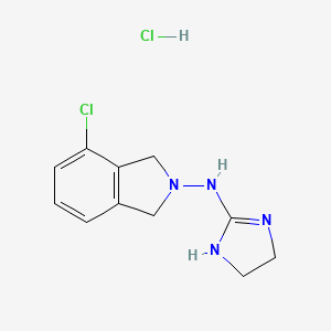 molecular formula C11H14Cl2N4 B1207683 2H-Isoindol-2-amine, 4-chloro-N-(4,5-dihydro-1H-imidazol-2-yl)-1,3-dihydro-, monohydrochloride CAS No. 76727-72-5