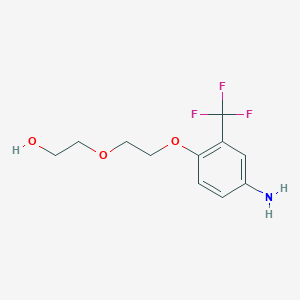 molecular formula C11H14F3NO3 B12076835 2-{2-[4-Amino-2-(trifluoromethyl)phenoxy]ethoxy}ethan-1-ol 