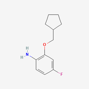 molecular formula C12H16FNO B12076872 2-(Cyclopentylmethoxy)-4-fluoroaniline 