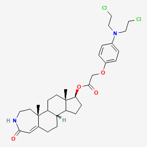 molecular formula C31H42Cl2N2O4 B1207706 3-Aza-A-homoandrost-4a-en-4-one, (17-beta)- 
