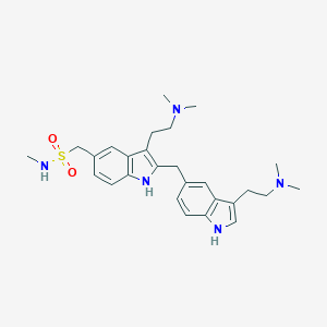molecular formula C27H37N5O2S B120771 (3-(2-(Dimethylamino)ethyl)-2-((3-(2-(dimethylamino)ethyl)-1H-indol-5-yl)methyl)-1H-indol-5-yl)-N-methylmethanesulfonamide CAS No. 545338-89-4