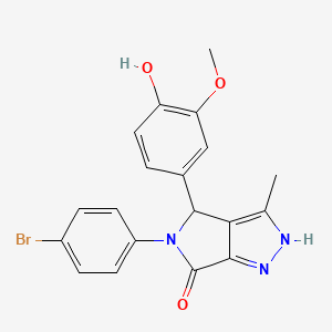 molecular formula C19H16BrN3O3 B1207712 5-(4-Bromophenyl)-4-(4-hydroxy-3-methoxyphenyl)-3-methyl-2,4-dihydropyrrolo[3,4-c]pyrazol-6-one 