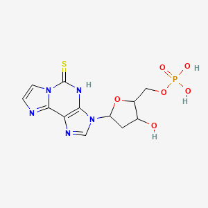 molecular formula C12H14N5O6PS B12077126 [3-hydroxy-5-(5-sulfanylidene-4H-imidazo[2,1-f]purin-3-yl)oxolan-2-yl]methyl dihydrogen phosphate 