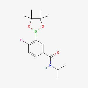 molecular formula C16H23BFNO3 B12077136 4-Fluoro-N-isopropyl-3-(4,4,5,5-tetramethyl-[1,3,2]dioxaborolan-2-yl)-benzamide 