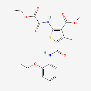 molecular formula C20H22N2O7S B12077205 2-(Ethoxyoxalyl-amino)-5-(2-ethoxy-phenylcarbamoyl)-4-methyl-thiophene-3-carboxylic acid methyl ester 