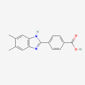 molecular formula C16H14N2O2 B1207724 4-(5,6-Dimethyl-1H-benzimidazole-2-yl)benzoic acid 