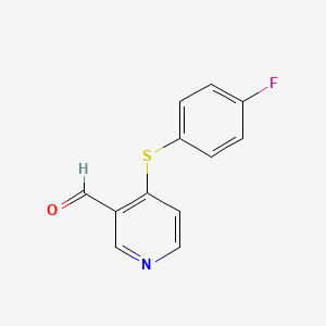 molecular formula C12H8FNOS B12077270 4-((4-Fluorophenyl)thio)nicotinaldehyde 