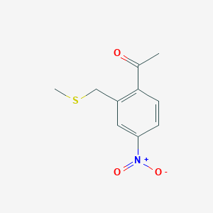molecular formula C10H11NO3S B12077286 1-(2-((Methylthio)methyl)-4-nitrophenyl)ethan-1-one 