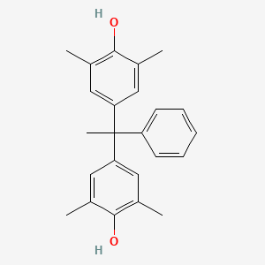 molecular formula C24H26O2 B12077360 4-[1-(4-Hydroxy-3,5-dimethylphenyl)-1-phenylethyl]-2,6-dimethylphenol CAS No. 138194-61-3