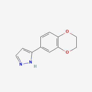 molecular formula C11H10N2O2 B12077366 3-(2,3-Dihydro-1,4-benzodioxin-6-yl)-1H-pyrazole 