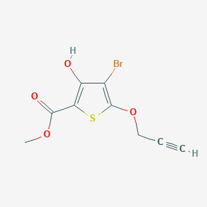 molecular formula C9H7BrO4S B12077414 Methyl 4-bromo-3-hydroxy-5-(prop-2-yn-1-yloxy)thiophene-2-carboxylate 