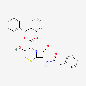 molecular formula C28H26N2O5S B12077440 Benzhydryl 3-hydroxy-7-(phenylacetamido)cepham-4-carboxylate 