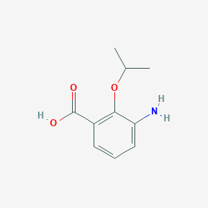 molecular formula C10H13NO3 B12077468 3-Amino-2-(propan-2-yloxy)benzoic acid 