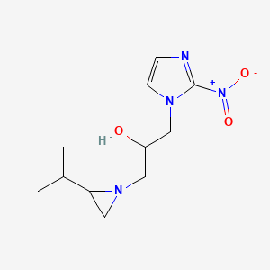 molecular formula C11H18N4O3 B1207753 alpha-((2-(1-Methylethyl)-1-aziridinyl)methyl)-2-nitro-1H-imidazole-ethanol CAS No. 104970-07-2