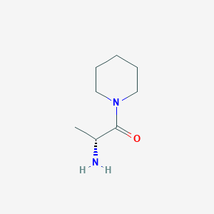 molecular formula C8H16N2O B12077569 Piperidine, 1-[(2R)-2-amino-1-oxopropyl]-(9CI) 