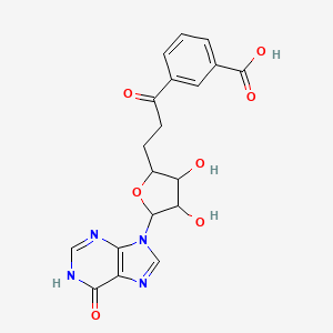molecular formula C19H18N4O7 B12077612 3-(3-(3,4-Dihydroxy-5-(6-hydroxy-9H-purin-9-yl)tetrahydrofuran-2-yl)propanoyl)benzoic acid 