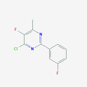 molecular formula C11H7ClF2N2 B12077633 4-Chloro-5-fluoro-2-(3-fluorophenyl)-6-methylpyrimidine 