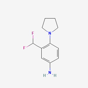 molecular formula C11H14F2N2 B12077643 3-(Difluoromethyl)-4-(pyrrolidin-1-yl)aniline 