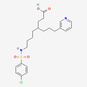 molecular formula C22H29ClN2O4S B1207765 (R,S)-8-((4-Chlorophenylsulfonyl)amino)-4-(3-(3-pyridinyl)propyl)octanoic acid CAS No. 134235-78-2