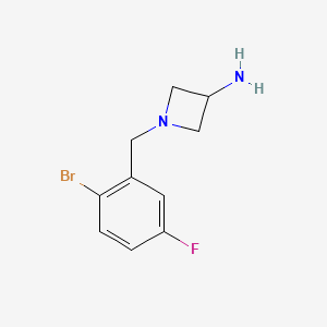 molecular formula C10H12BrFN2 B12077701 1-[(2-Bromo-5-fluorophenyl)methyl]azetidin-3-amine 