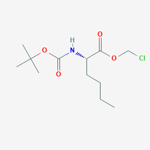 molecular formula C12H22ClNO4 B12077739 Chloromethyl (2S)-2-{[(tert-butoxy)carbonyl]amino}hexanoate 