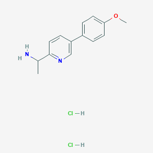 molecular formula C14H18Cl2N2O B12077763 1-[5-(4-Methoxy-phenyl)-pyridin-2-yl]-ethylamine dihydrochloride 