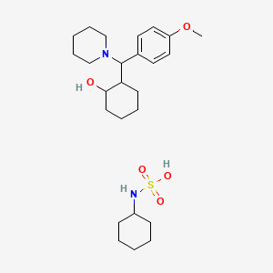 molecular formula C25H42N2O5S B1207783 2-(p-Methoxy-alpha-(1-piperidyl)benzyl)cyclohexanol cyclohexanesulfamate CAS No. 25902-35-6
