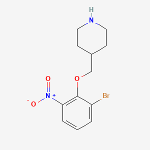 molecular formula C12H15BrN2O3 B12077861 4-[(2-Bromo-6-nitrophenoxy)methyl]piperidine 