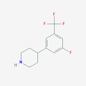 molecular formula C12H13F4N B12077892 4-[3-Fluoro-5-(trifluoromethyl)phenyl]piperidine 
