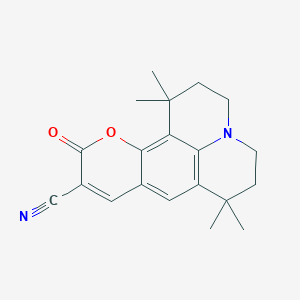 molecular formula C20H22N2O2 B12078043 1H,5H,11H-[1]Benzopyrano[6,7,8-ij]quinolizine-10-carbonitrile, 2,3,6,7-tetrahydro-1,1,7,7-tetramethyl-11-oxo- CAS No. 115662-11-8
