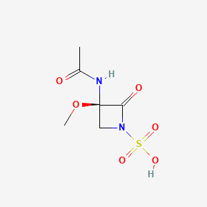 molecular formula C6H10N2O6S B1207808 (3R)-3-acetamido-3-methoxy-2-oxoazetidine-1-sulfonic acid 
