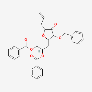 molecular formula C31H30O7 B12078092 [2-Benzoyloxy-3-(4-oxo-3-phenylmethoxy-5-prop-2-enyloxolan-2-yl)propyl] benzoate 