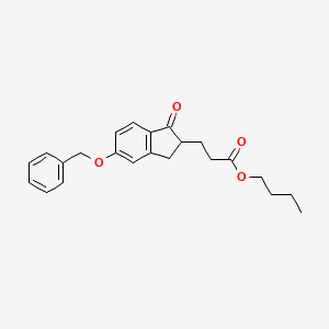 molecular formula C23H26O4 B1207810 Butyl 3-[5-(benzyloxy)-1-oxo-2,3-dihydro-1h-inden-2-yl]propanoate CAS No. 80106-55-4