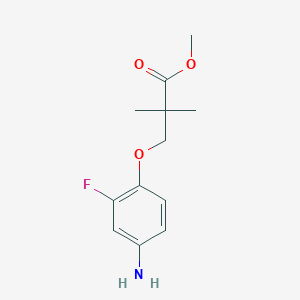 molecular formula C12H16FNO3 B12078102 Methyl 3-(4-amino-2-fluorophenoxy)-2,2-dimethylpropanoate 